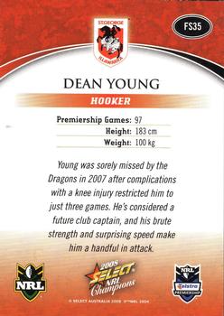2008 Select NRL Champions - Gold Foil Signatures #FS35 Dean Young Back